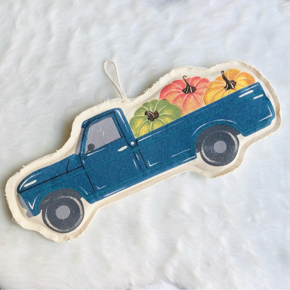 Autumn Blue Truck Wall Decor